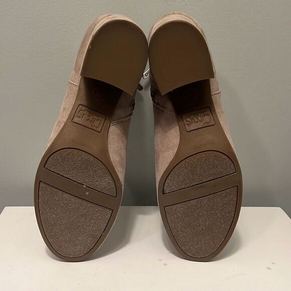 Circus by Sam Edelman Women's Taupe Rose Suede Block Heel Ankle Boots Size 8.5 - Picture 11 of 14